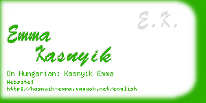 emma kasnyik business card